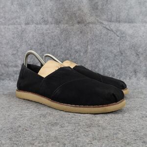 Toms Shoes Womens 7 Casual Flats Slip On Crepe Alpargata Black Comfort Lifestyle